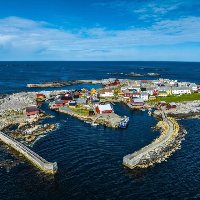 Luftfoto av Grip sørhavna innerhavna