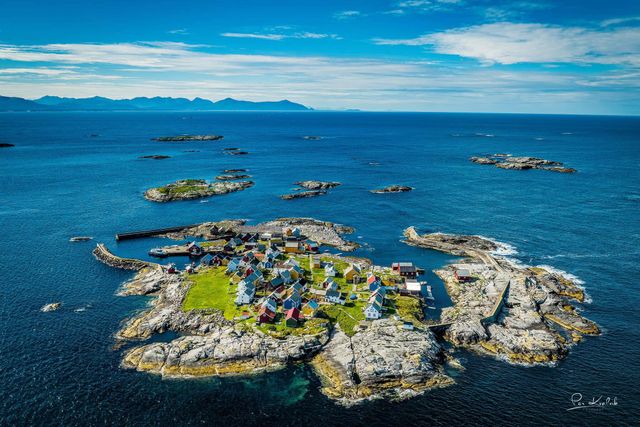 Luftfoto av Grip fra nord